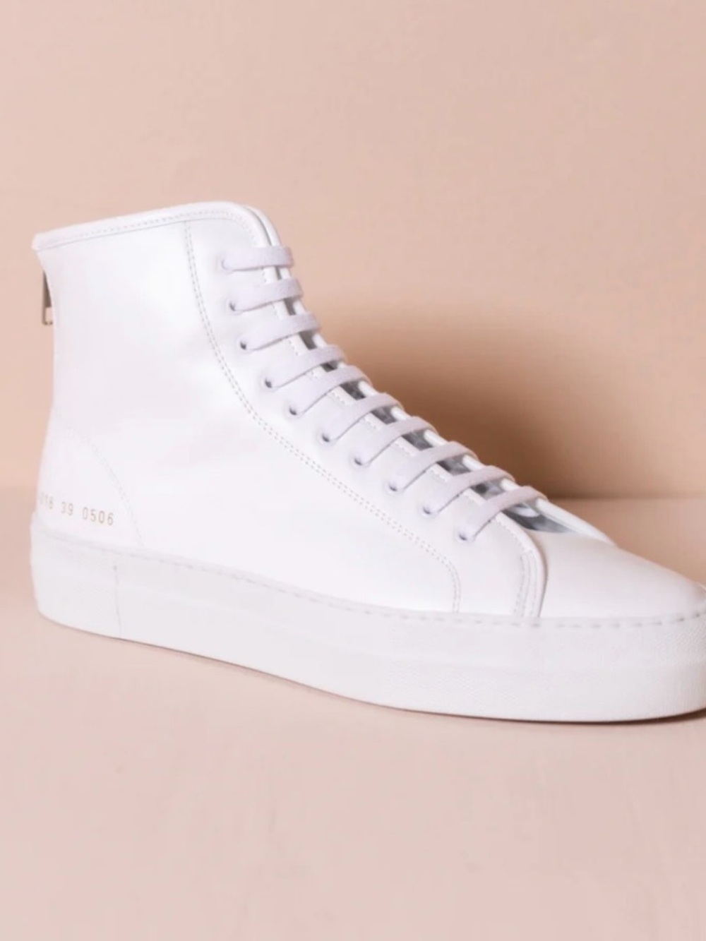 Women’s Common Projects Tournament High-Top Leather Sneakers - Size 39